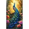 Peacock - Full Embroidery 3 Strands 11CT Stamped Cross Stitch - 40*70CM - Large Size