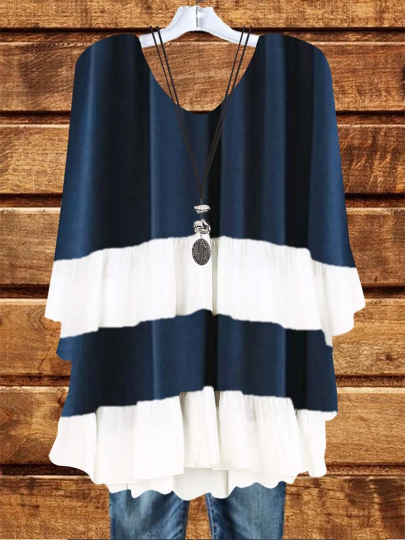 Women 3/4 Sleeve Scoop Neck Graphic Top
