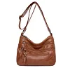 Fashion Multi-layer Women's Backpack Trendy Lightweight Simple Soft Leather Messenger Bag