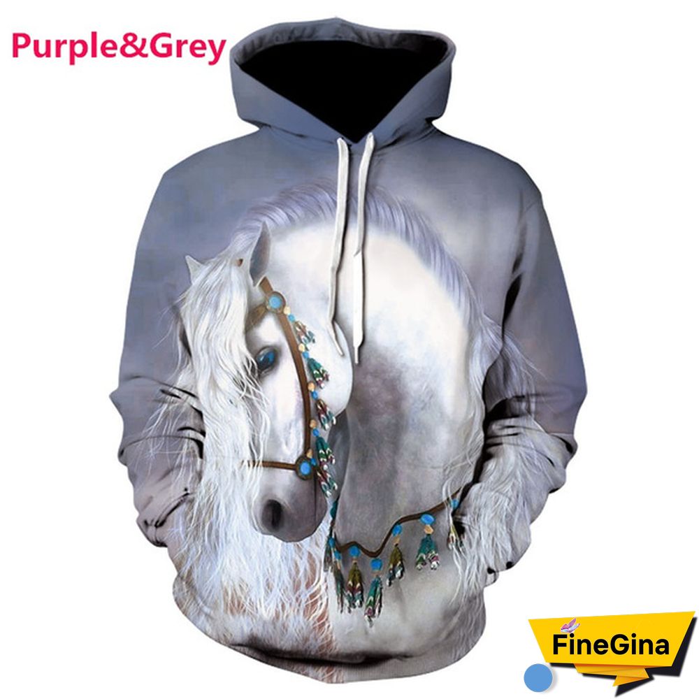 Fashion Sweatshirt Men/Women 3D Horse Print Hoodies Unisex Sweatshirts Streetwear Pullovers Tops XS-5XL Plus Size