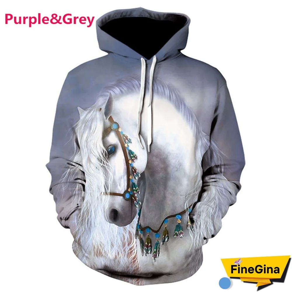 Fashion Sweatshirt Men/Women 3D Horse Print Hoodies Unisex Sweatshirts Streetwear Pullovers Tops XS-5XL Plus Size