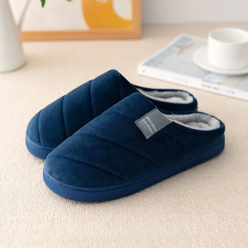 Women Indoor Slippers Large Size 43-47 Suede TPR Soft House Slippers Ladies Short Plush 6 Colors Home shoes Woman