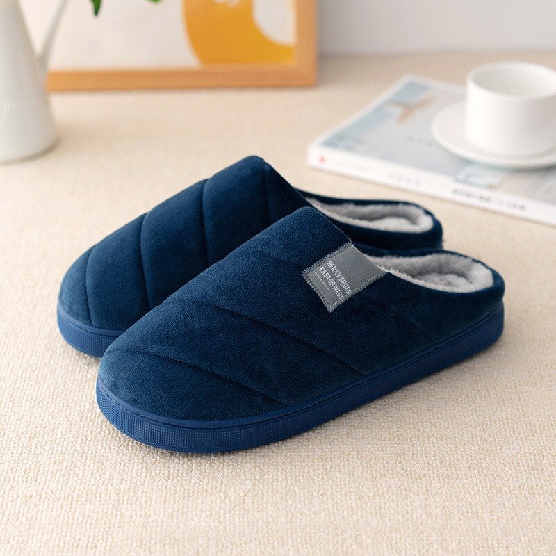 Women Indoor Slippers Large Size 43-47 Suede TPR Soft House Slippers Ladies Short Plush 6 Colors Home shoes Woman