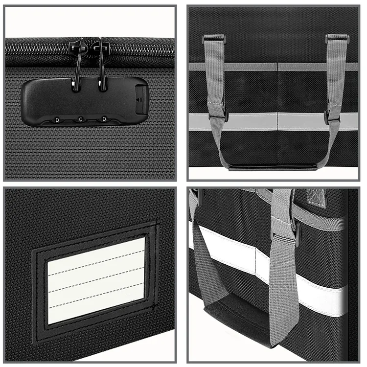 File Box with Lock, Fireproof Box File Storage Organizer Anti-Static Box