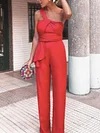 Simple Irregular Clipping One-Shoulder Jumpsuits