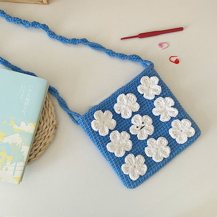 Beautiful Flower Handbag Crochet Bag Material Kit