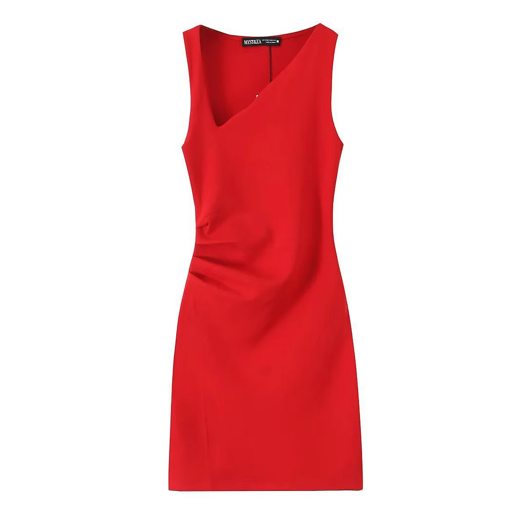 Nigikala Nigikala Women's Clothing 2025 New Summer Fashion Temperament Foldless Short Dress 3641313