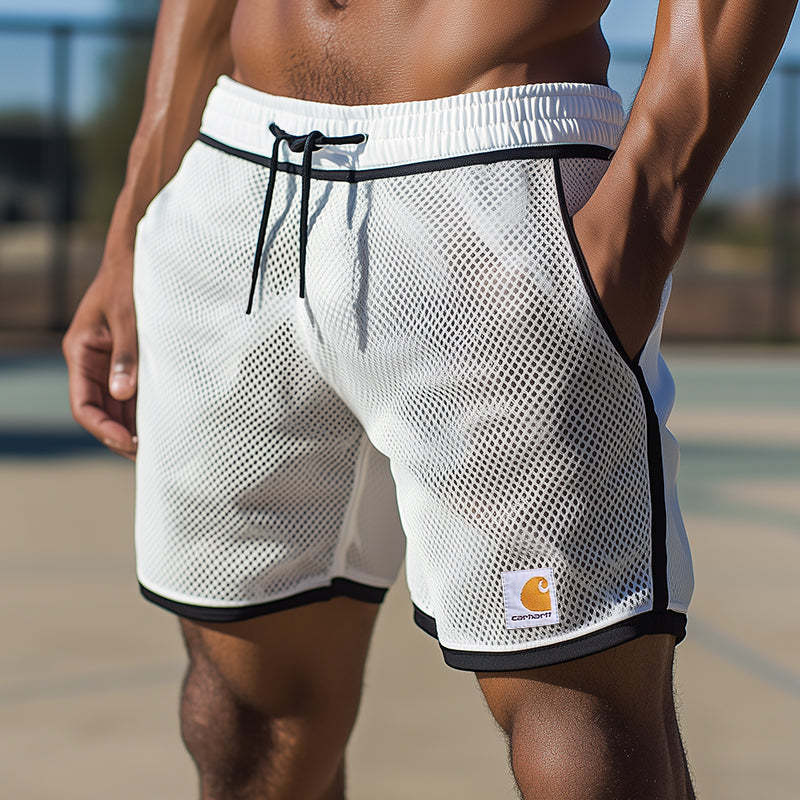 Mesh Paneled Athletic Shorts For Men - Perfect For Summer Sports And Casual Wear