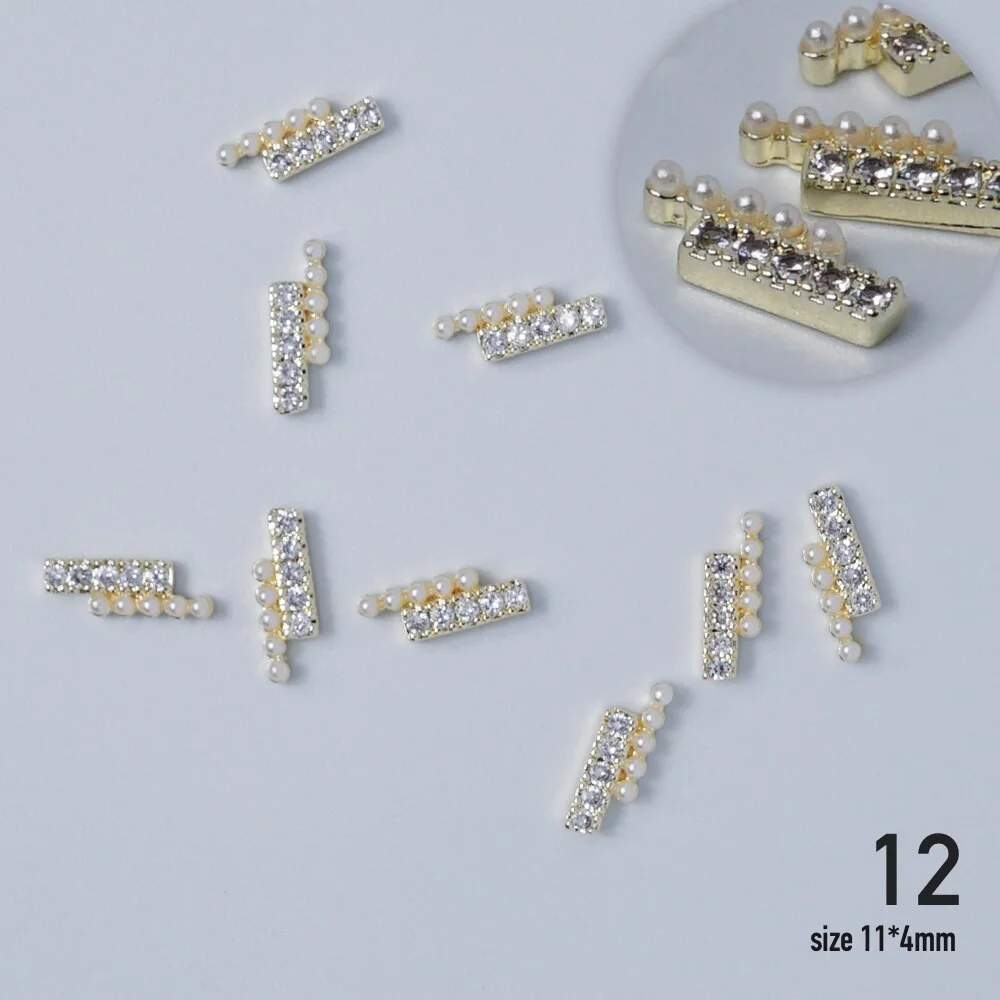 Nail jewelry 3D Alloy high quality zircon Butterfly Flower crystal Pearl Metal Manicure Nails DIY Accessories Nail Decor-Nail Inspo