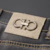 2024 High-end New Elastic Business Fashion Casual Gray Jeans