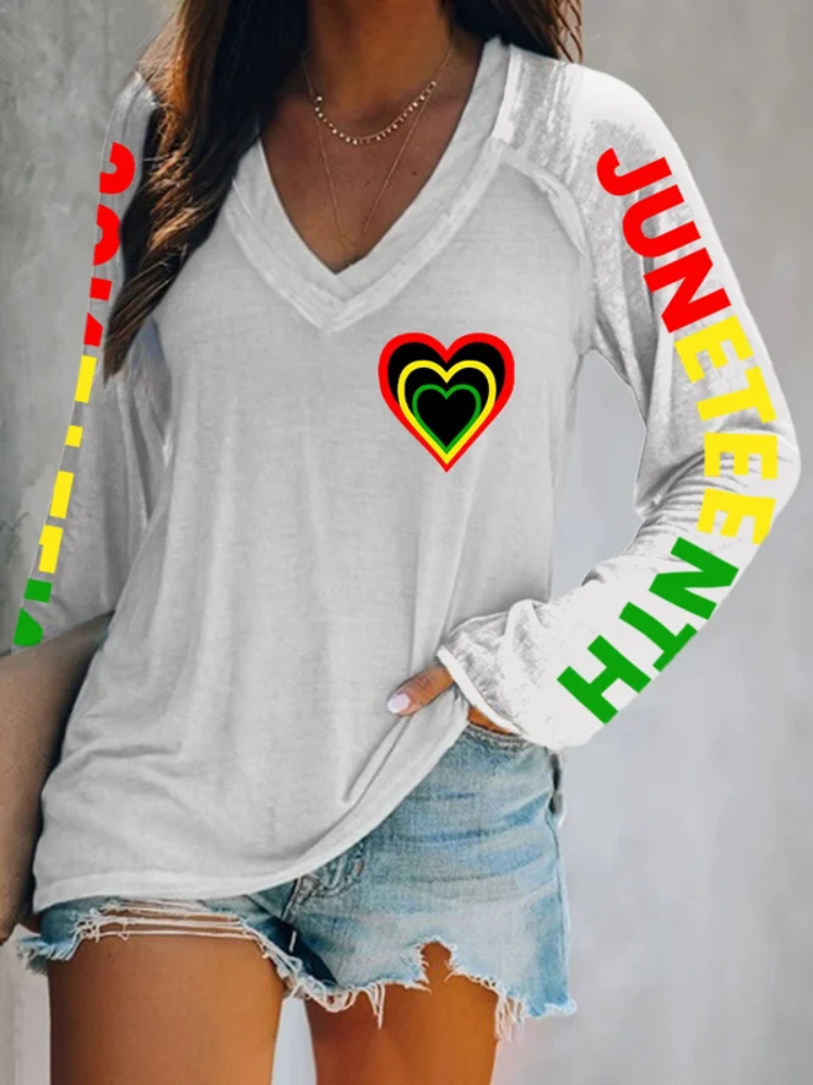 Women's Juneteenth V-Neck T-Shirt wearshes