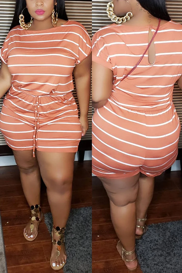 Plus Size  Casual Top & Shorts Set