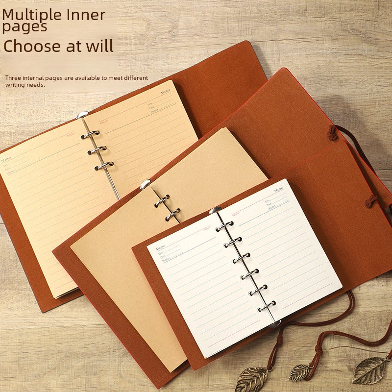 Creative Colorful Tied Leaf Retro Style Loose-leaf Notebook Vintage Leaf Notepad Office Culture/notebook/journal/notepad