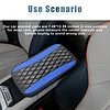 Car Center Console Cover, Universal Leather Waterproof Armrest Seat Box Cover Protector, Comfortable Car Decor Accessories Fit for Most Cars, Vehicles, SUVs -Blue