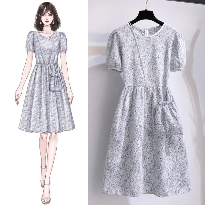 Floral Puff Sleeve Mini Dress P11974