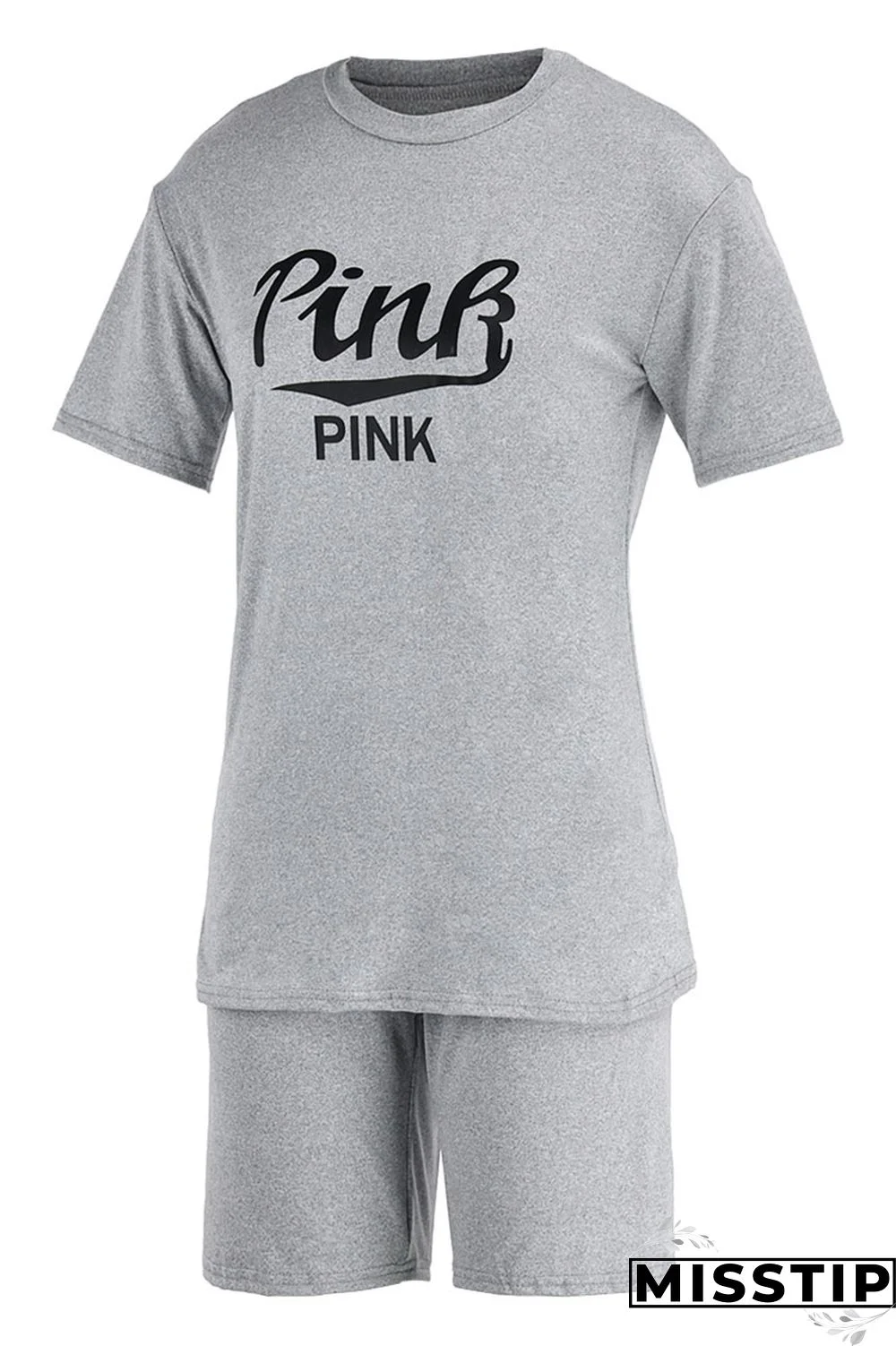 White Casual Print Patchwork O Neck Short Sleeve Two Pieces