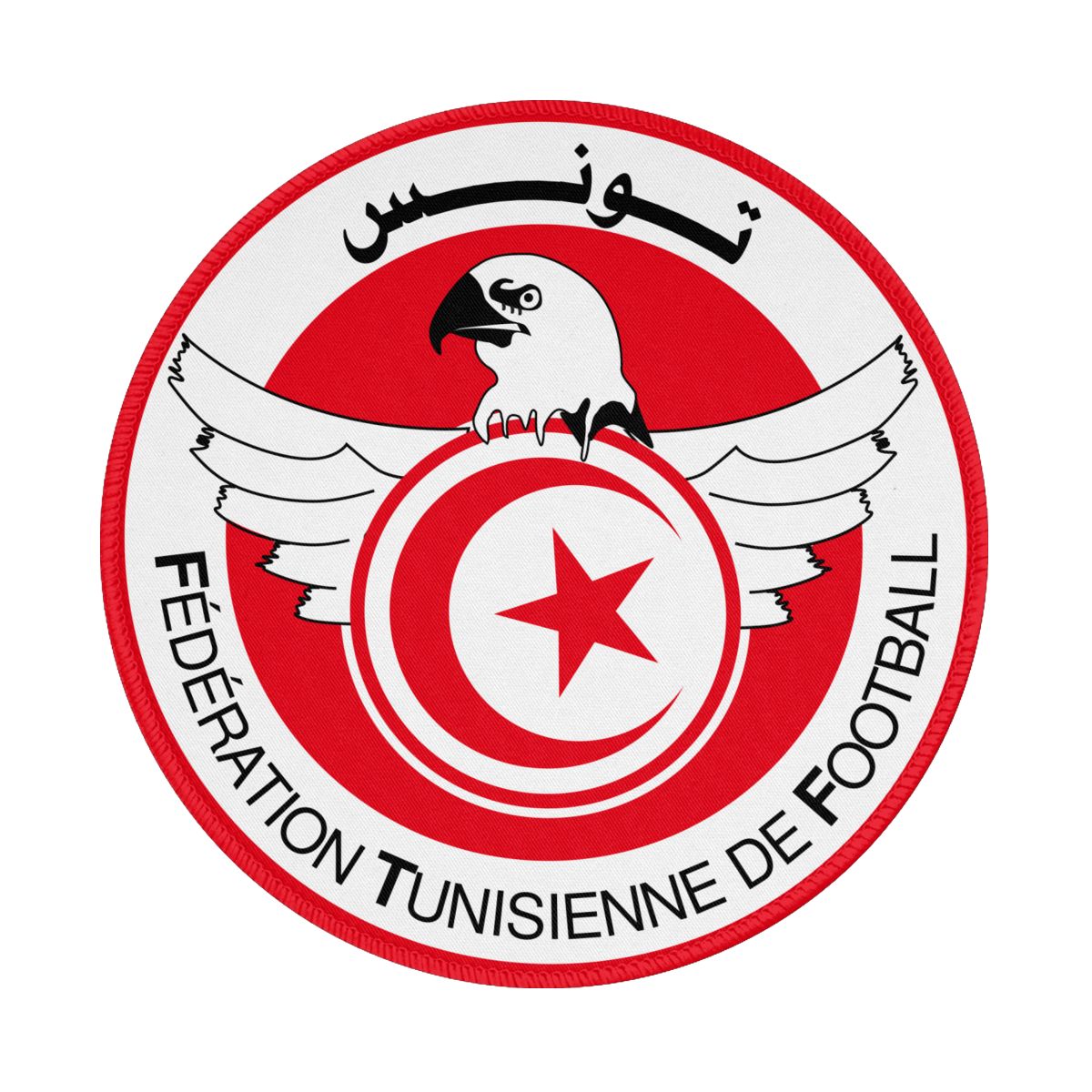Tunisia National Football Team Round Non-Slip Thick Rubber Modern Gaming Mousepad
