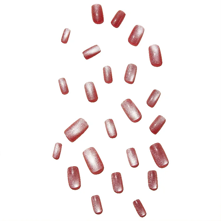 Gentle nude cat eye removable fake nail extensions