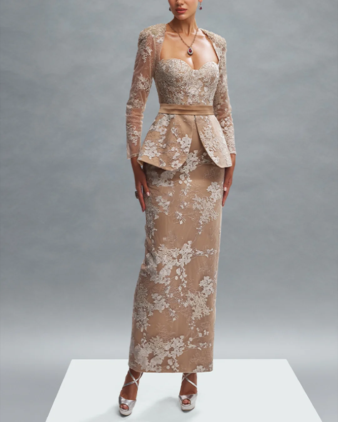 Women' Long Sleeve Lace Dress