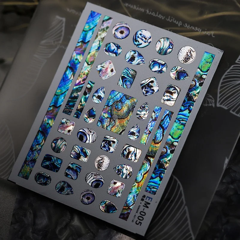 Churchf Nail Art Stickers Adhesive Sliders Pink Blue Heart DIY Line Nail Transfer Decals Foils Wraps Decorations Z0635-Nail Inspo