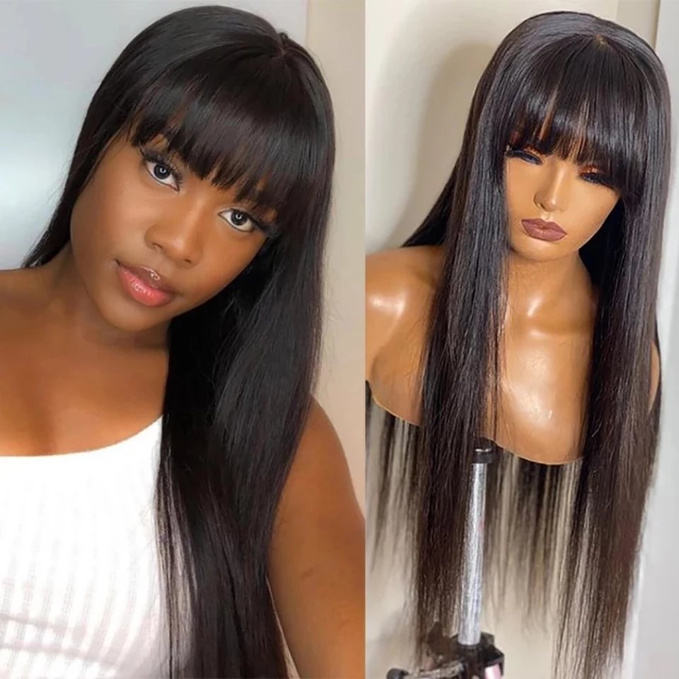 Zaesvini Hair®|Full Bangs Straight  Wig For Black Women Zaesvini
