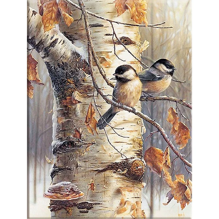 Northern Red-Tailed Robin On A Tree In Autumn 11CT Stamped Cross Stitch 40*50CM