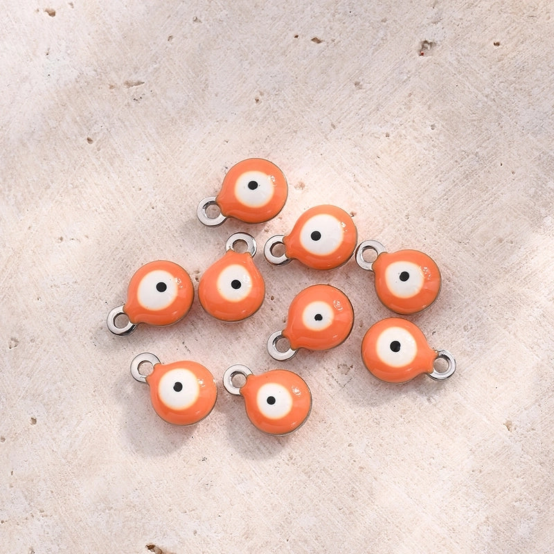 50 Pcs/Package 8.5x6mm Hole Under 1mm 304 Stainless Steel Eye Simple Polished Pendant Jewelry Accessories