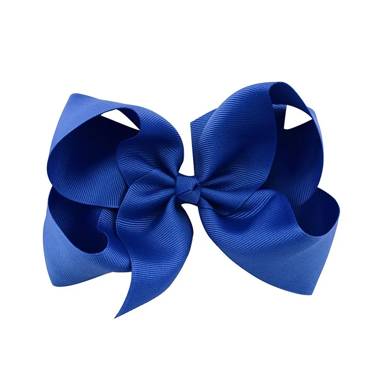 6 Inch Big Grosgrain Ribbon Solid Hair Bows With Clips Girls Kids Hair Clips Headwear Boutique Hair Accessories