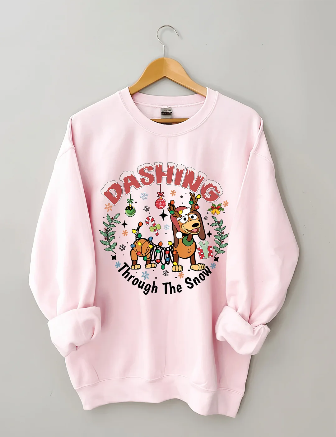 Dashing Through The Snow Slink Dog Sweatshirt