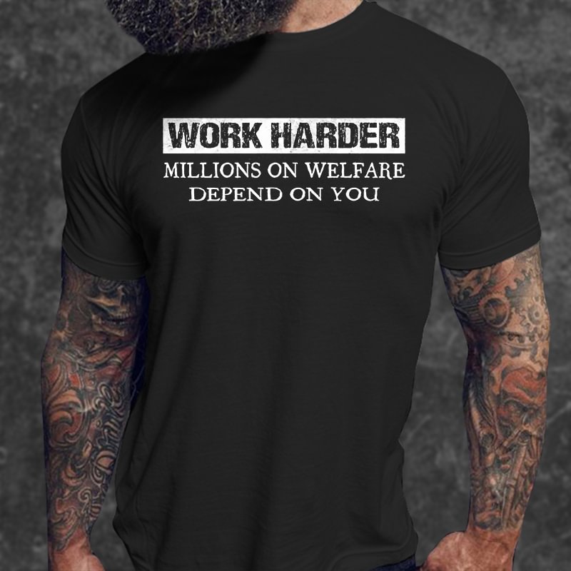 Livereid Work Harder Printed T-shirt - Livereid