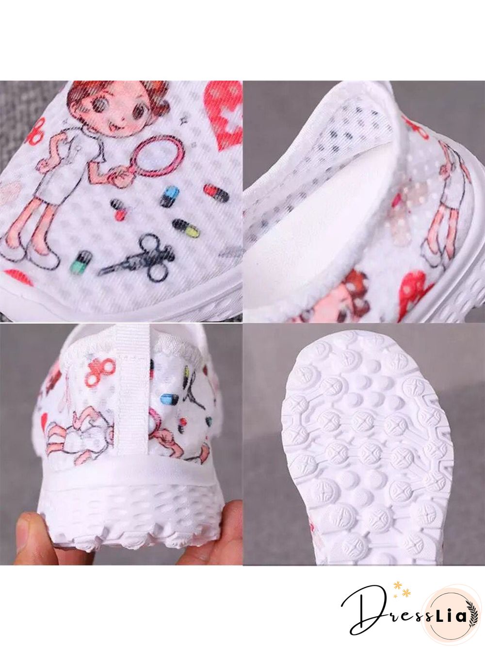 Nurse Fighting Epidemic Print Breathable Tulle Mesh Lightweight Sneakers