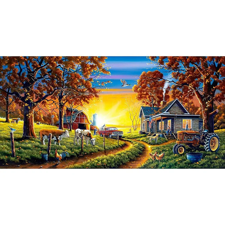 Cabin Scenery - Full Round Drill Diamond Painting - 80x40cm(Canvas)