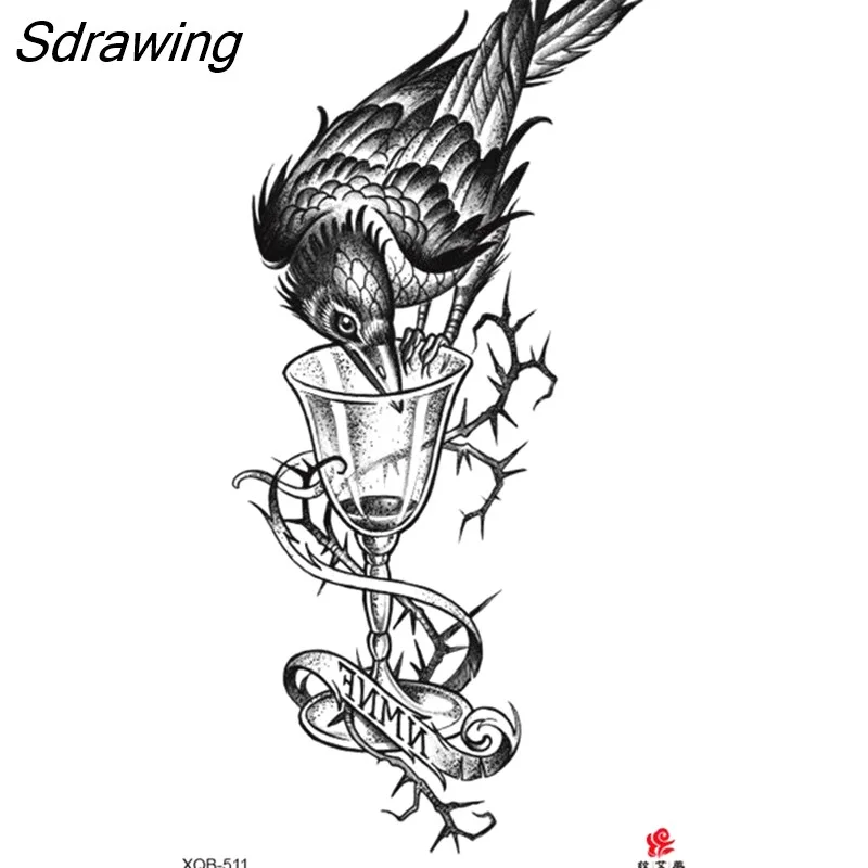 Sdrawing Waterproof Lasting Temporary Tattoo Flower Arm Tattoo Stickers Dark Hot Girl Snake Tiger Lion Fake Tattoo for Women Gifts 328-0