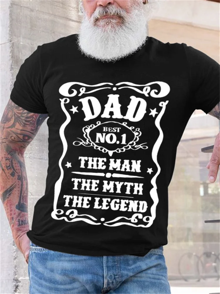 BrosWear Men's Dad The Man The Myth The Legend Vintage Graphic T Shirt