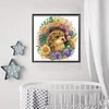 >SALE<5D DIY Partial Special Shaped Drill Diamond Painting Wreath Hedgehog Kit 30x30cm