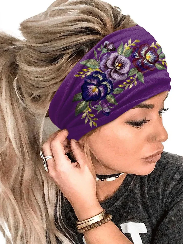 Alzheimer's Purple Floral Headband