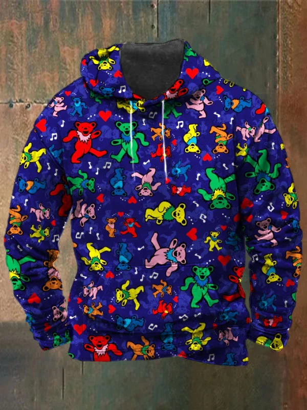 Unisex Bear Print Heavyweight Hoodies