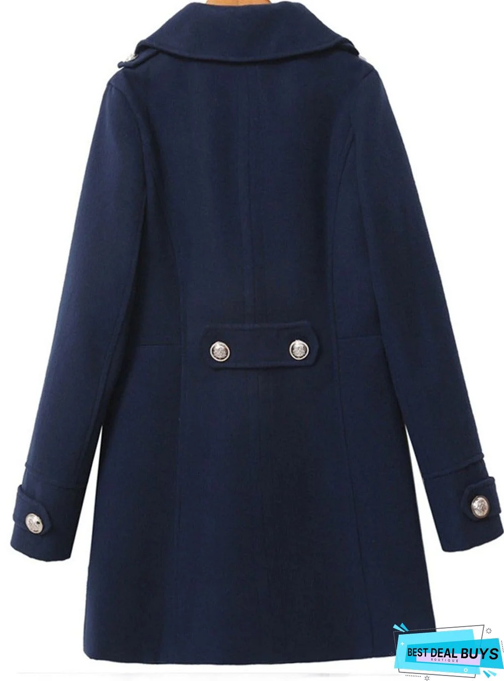 Woolen Women's Coat Double-Breasted Women's Coat