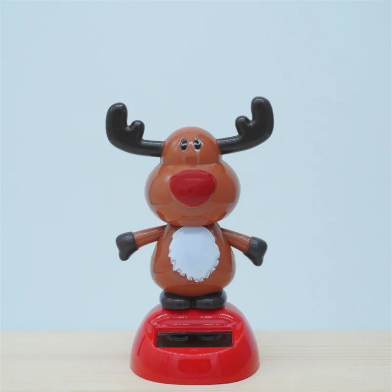 Christmas Solar-Powered Automatic Swinging Car Decor Creative Car Ornament