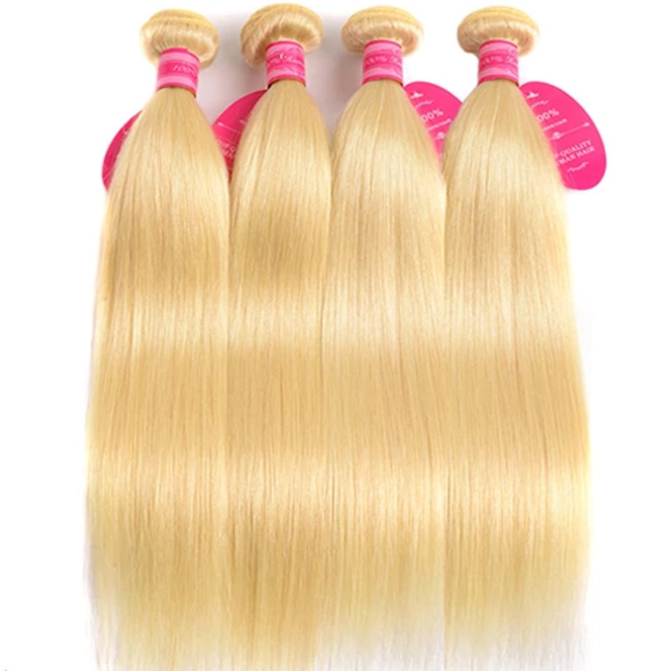 Vallbest Hair Straight 100% Virgin Human Hair 4 Bundles 613 Blonde Color US Mall Lifes