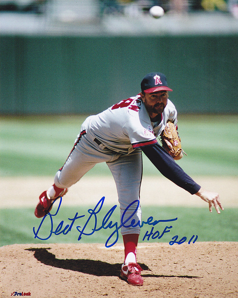 BERT BLYLEVEN CALIFORNIA ANGELS HOF 2011 ACTION SIGNED 8x10