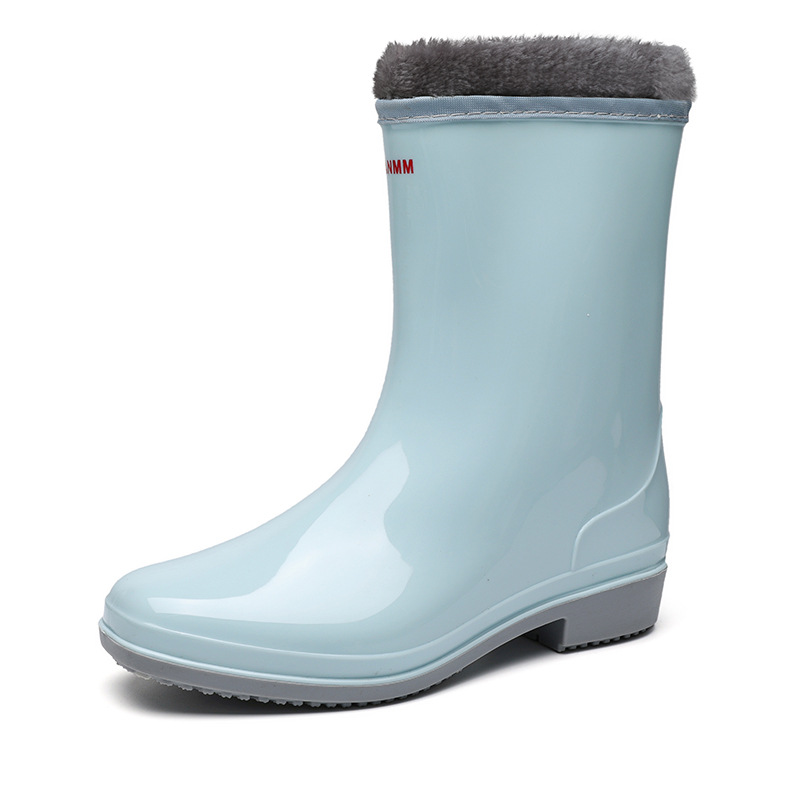 Mid Tube Rain Boots Women Platform Rubber Shoes Fashion Jelly Pvc Color  Rain Shoes 2025 Slip on Boots for Women Waterproof Work