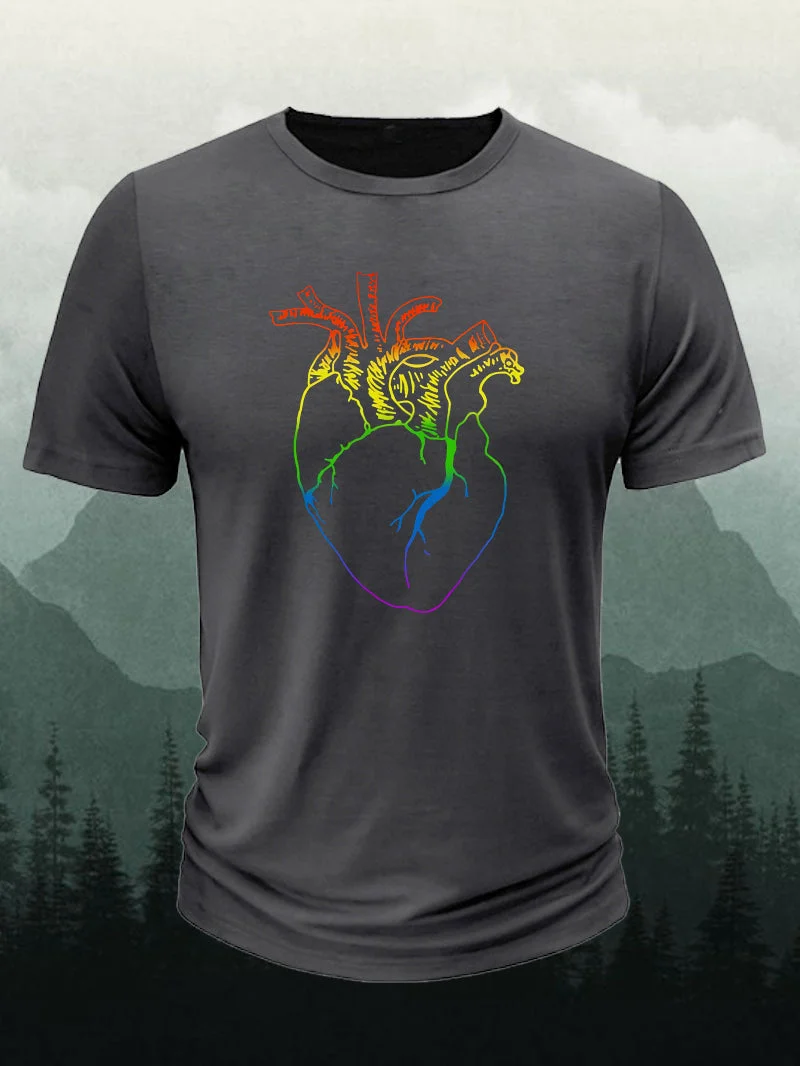 Men's Peace Heart Short-Sleeved Shirt in  mildstyles