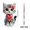 2D Flat DIY Cat Acrylic Shaking Head Diamond Painting Tabletop Ornaments Kit
