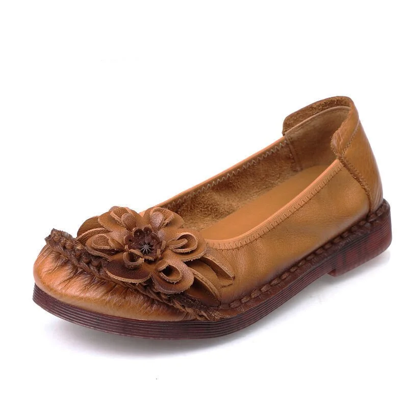GKTINOO Genuine Leather Loafers For Women 2022 Flower Woman Flats Mocassins Femme Women's Loafers Spring Summer Slip-On Shoes