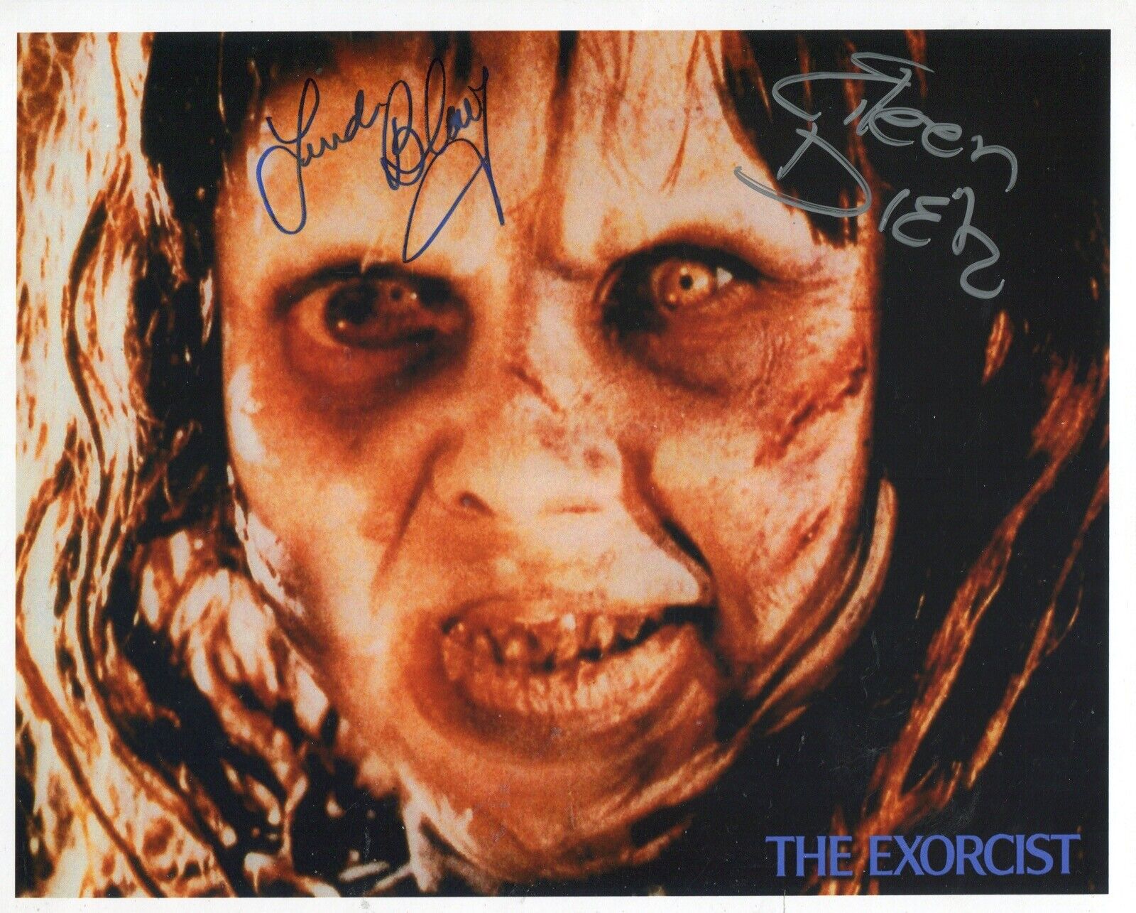 LINDA BLAIR & EILEEN DIETZ signed THE EXORCIST horror movie Photo Poster painting - UACC DEALER