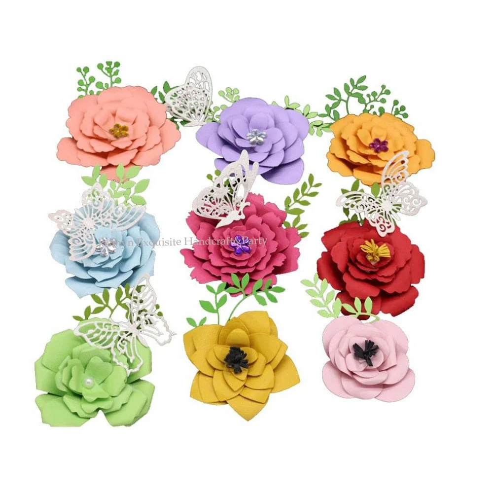 Hot Sale 9pcs Different Flowers Petal Stencil Metal Cutting Dies Cut Practice Hands-on DIY Scrapbooking Album Craft dies Tool