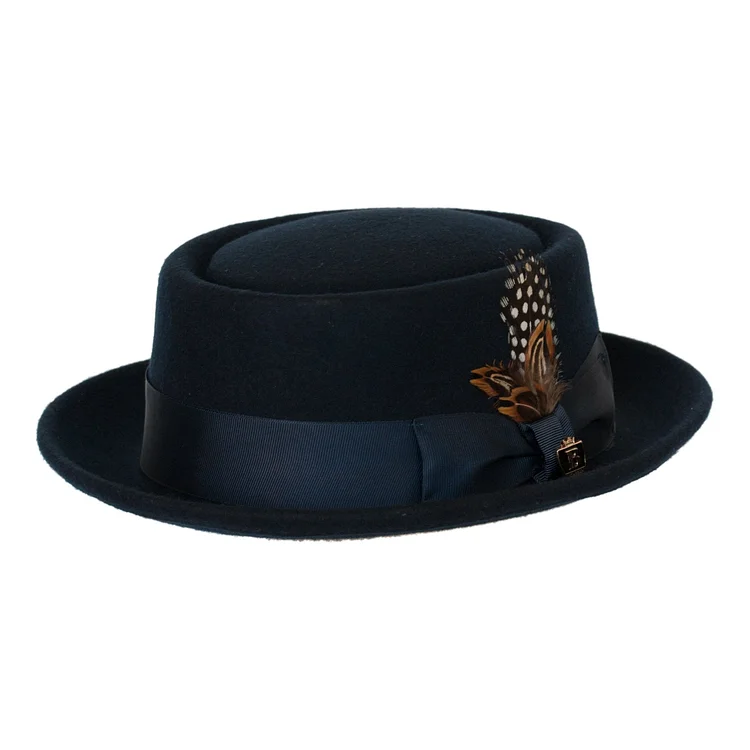 Timeless Classic Wool Pork Pie - Navy Blue