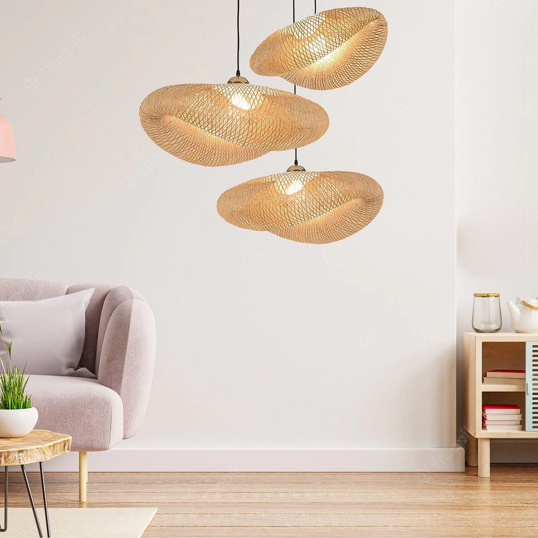 Handwoven Bamboo Pedant Light Lampshade For Living Room