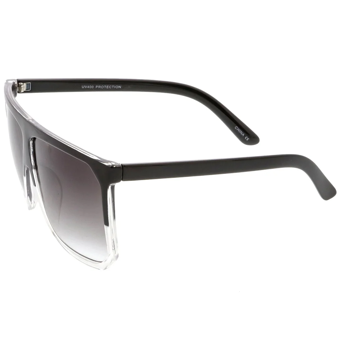 Oversize Two Toned Flat Top glasses With Square Lens 62mm